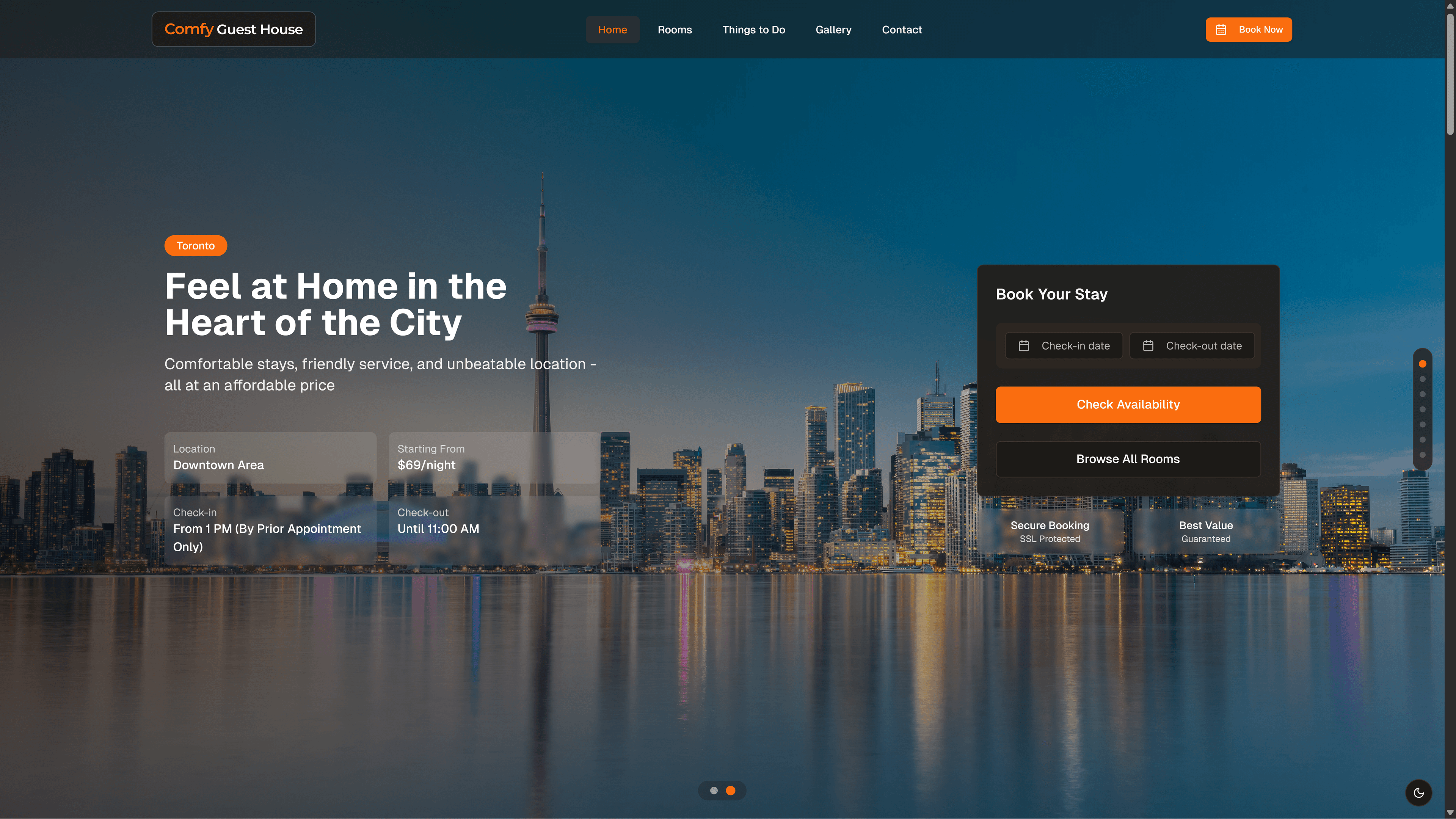 Comfy Guest House (Website Redesign) cover